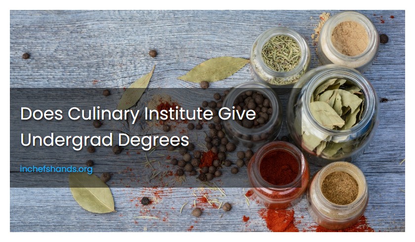 Does Culinary Institute Give Undergrad Degrees